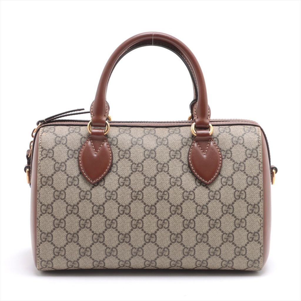Gucci GG Supreme Top Handle Leather Boston Bag 409529