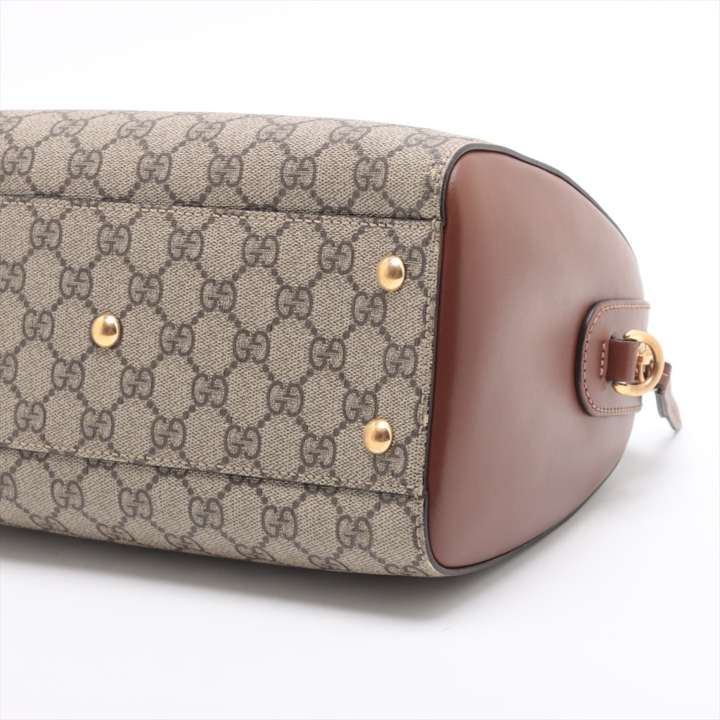 Gucci GG Supreme Top Handle Leather Boston Bag 409529