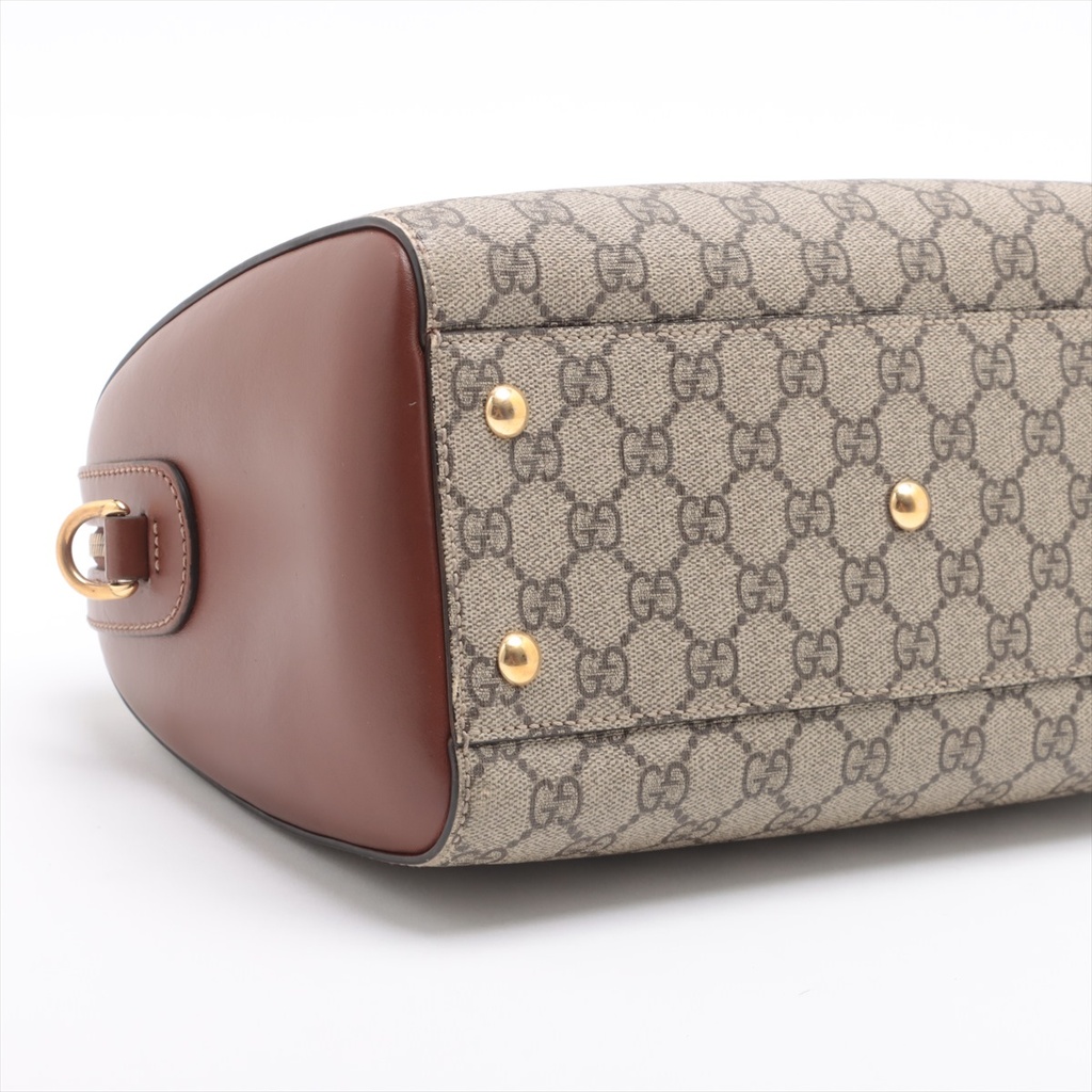 Gucci GG Supreme Top Handle Leather Boston Bag 409529