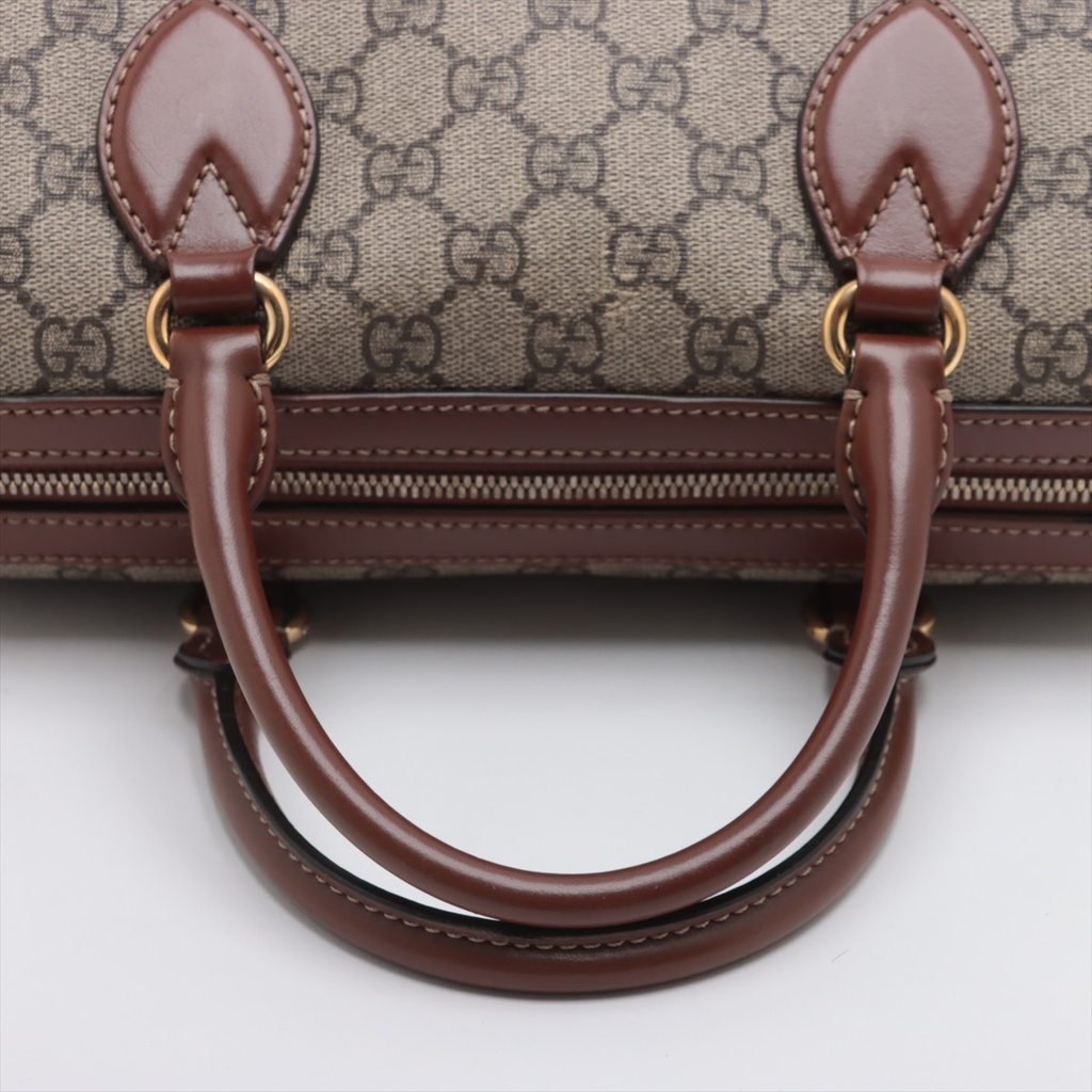 Gucci GG Supreme Top Handle Leather Boston Bag 409529
