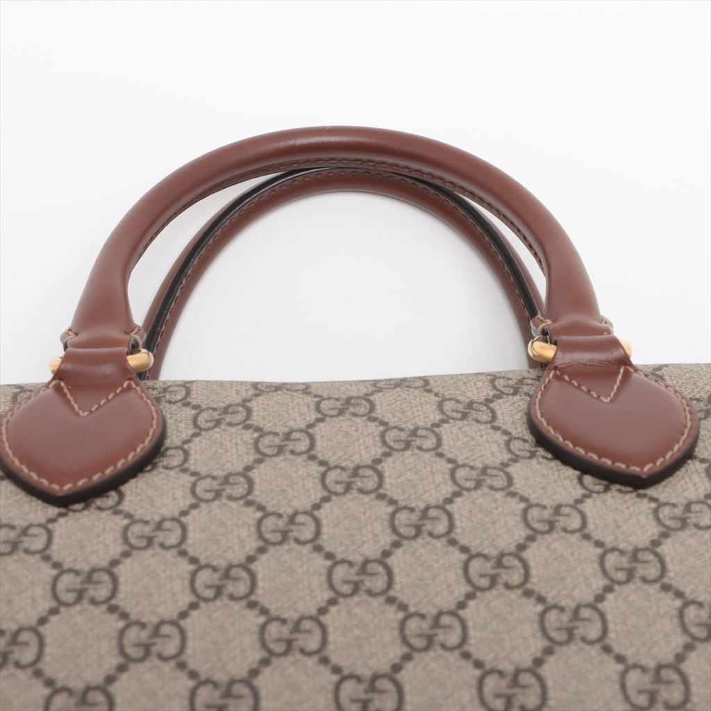 Gucci GG Supreme Top Handle Leather Boston Bag 409529