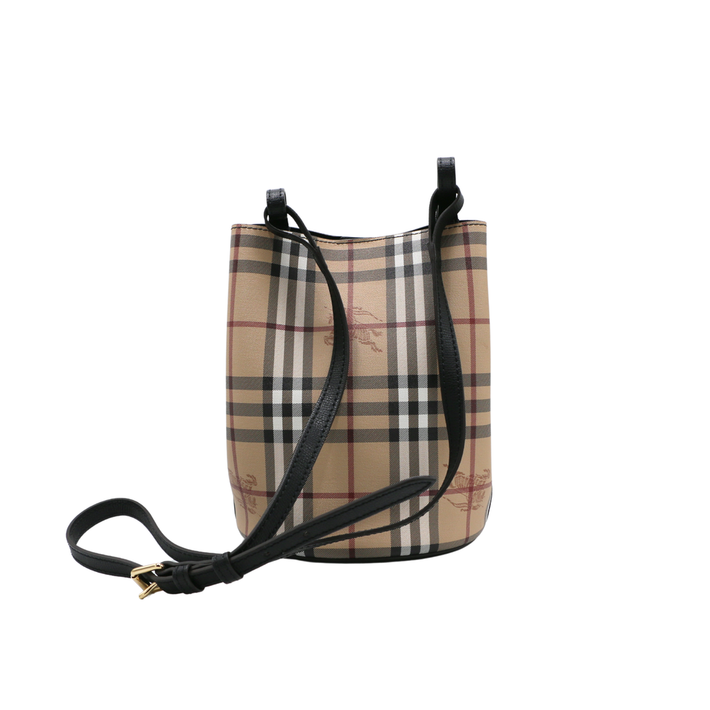 Burberry Small Haymarket Check Lorne Bucket Bag