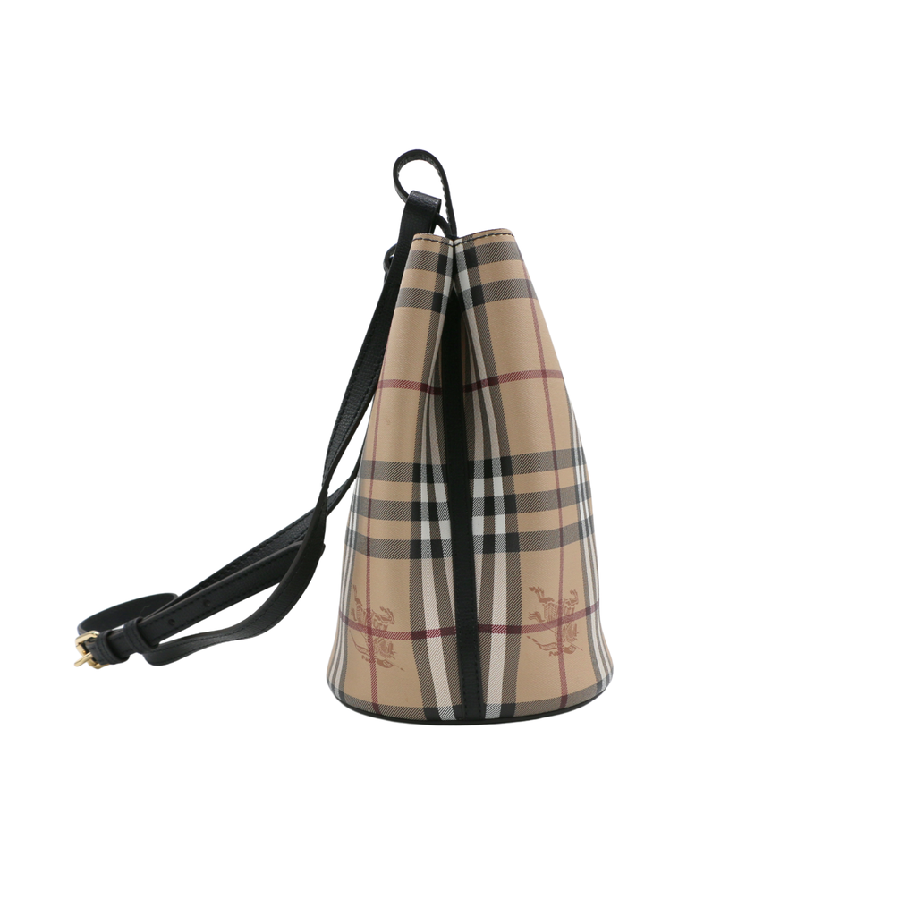 Burberry Small Haymarket Check Lorne Bucket Bag