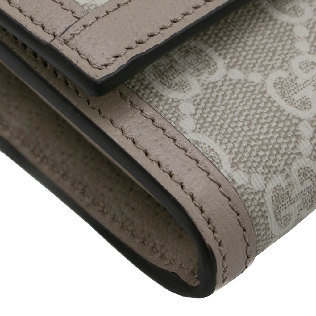 Gucci GG Ophidia Continental Beige and White Wallet 523153