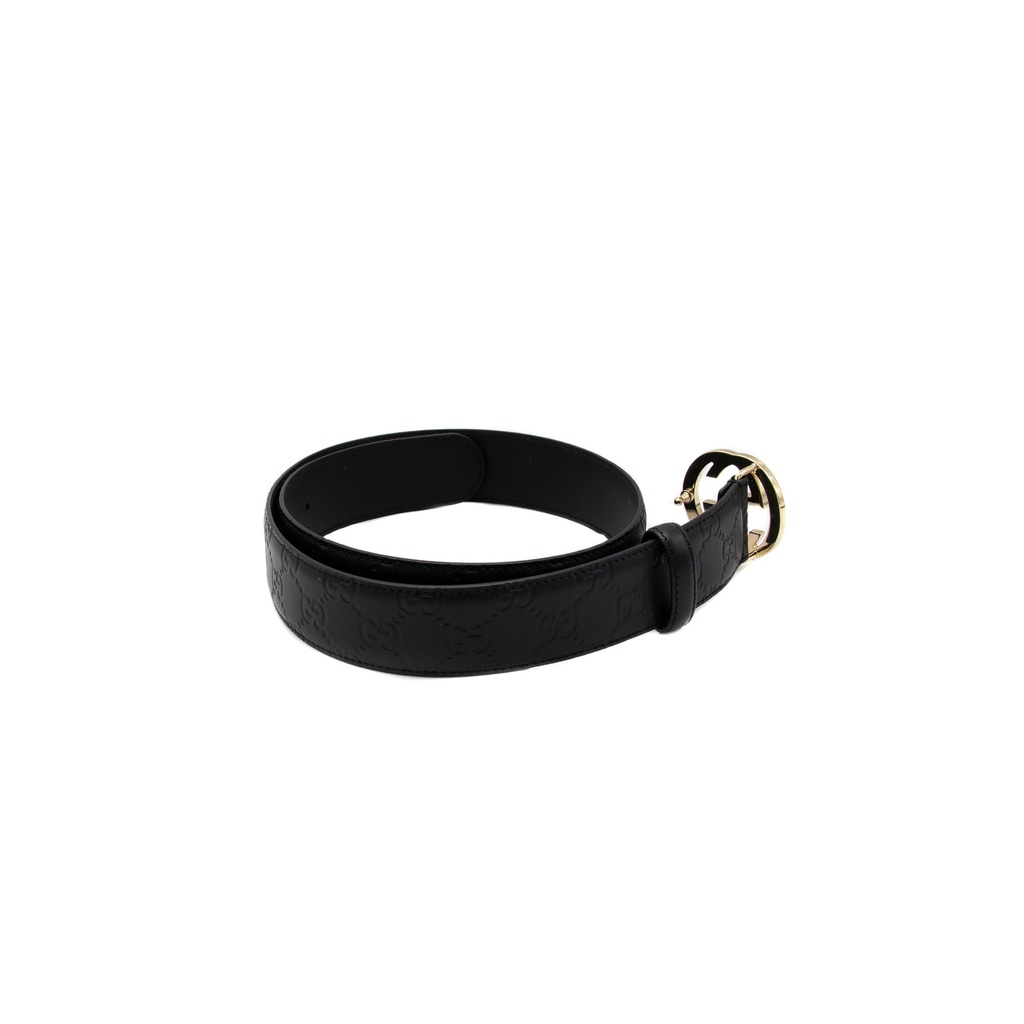 Gucci GG Supreme Belt with G Buckle Black 370543 85 34