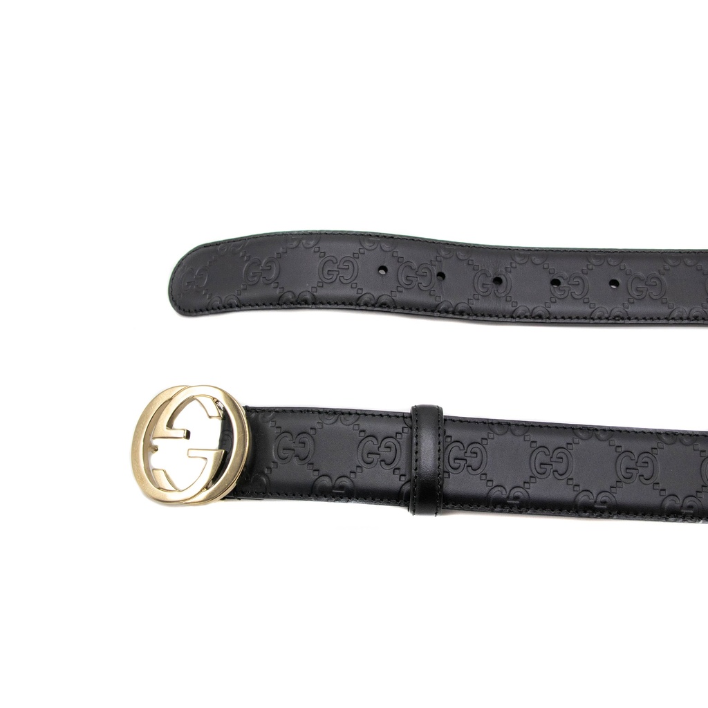 Gucci GG Supreme Belt with G Buckle Black 370543 85 34