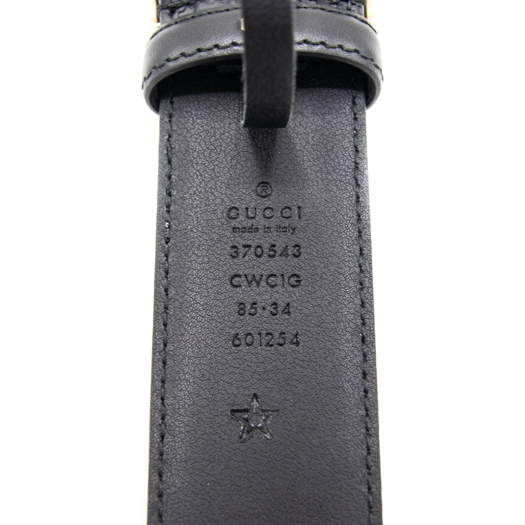 Gucci GG Supreme Belt with G Buckle Black 370543 85 34