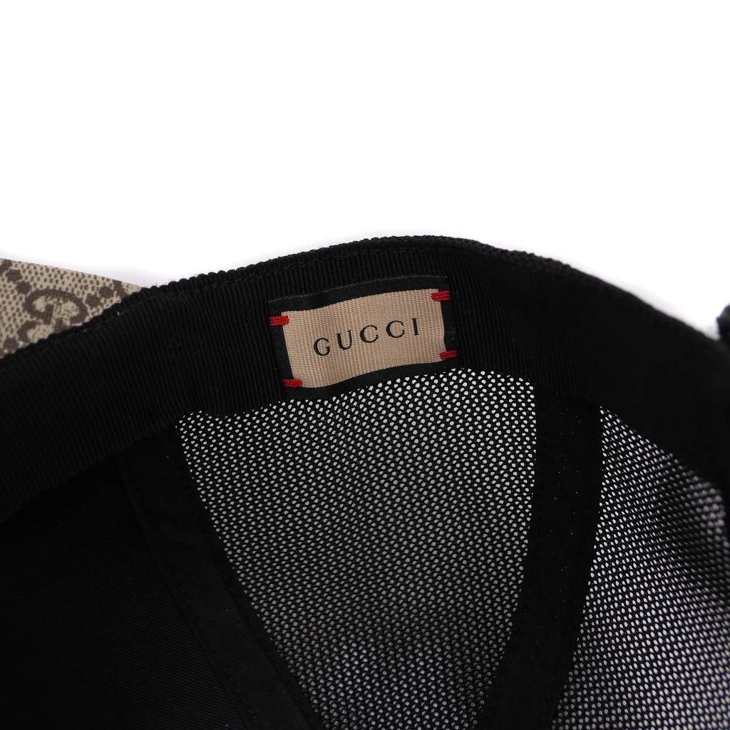 Gucci GG Supreme Monogram Kingsnake Print Baseball Hat M Beige 426887
