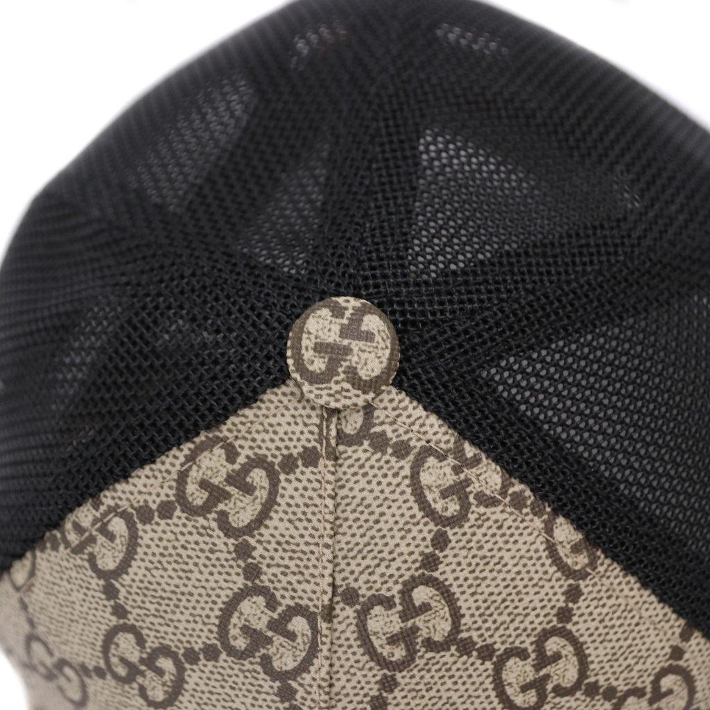 Gucci GG Supreme Monogram Kingsnake Print Baseball Hat M Beige 426887