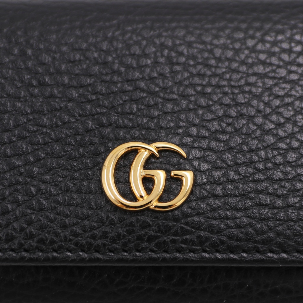 Gucci GG Marmont 644407 Leather Compact Wallet Black