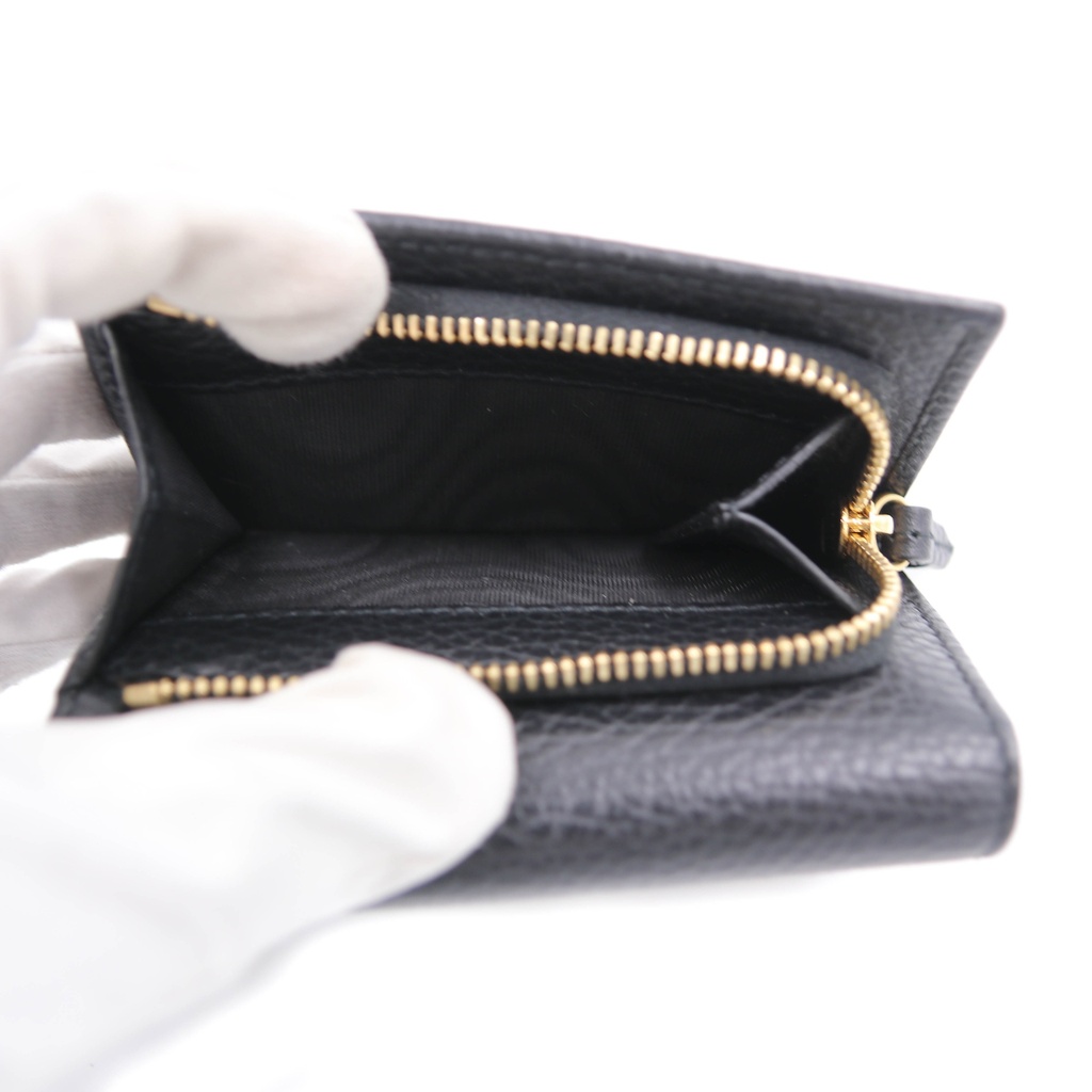 Gucci GG Marmont 644407 Leather Compact Wallet Black