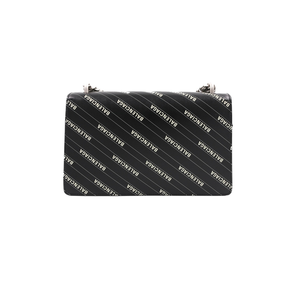 Gucci X BALENCIAGA Calfskin Logo Print Small Dionysus Shoulder Bag Black 400249