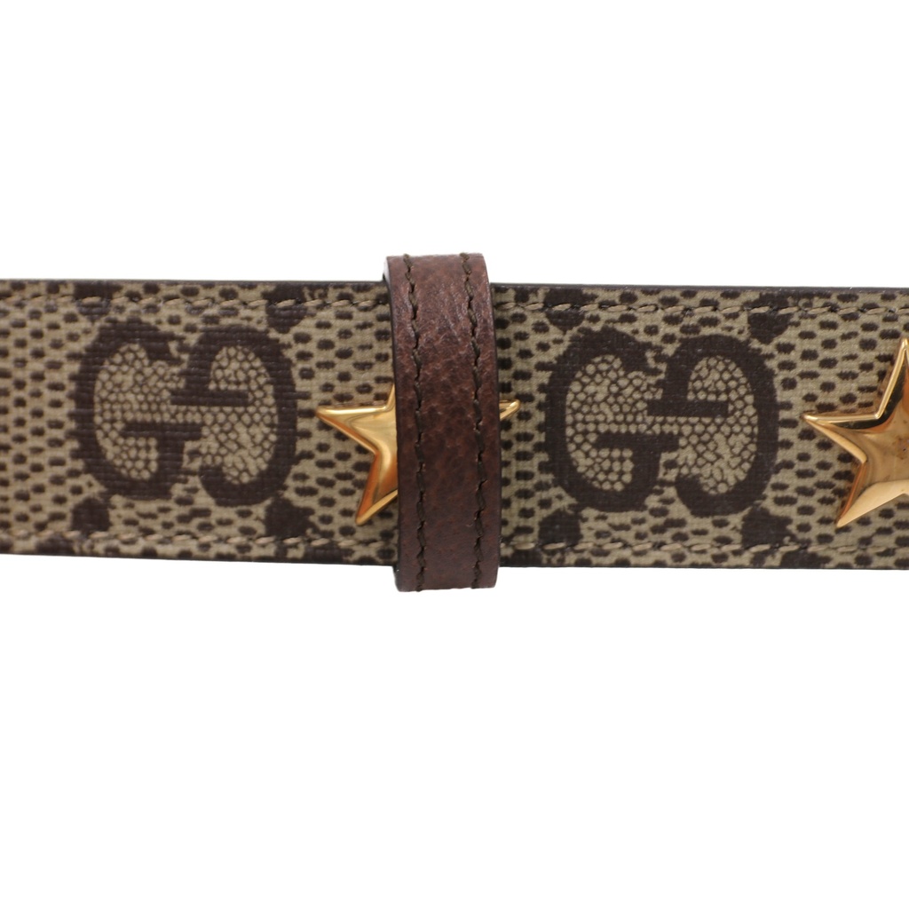 Gucci GG Supreme Star G Buckle Belt 710090 Size 75 30