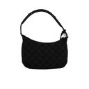 Gucci Horsebit Black/Grey GG Denim Slim Small Hobo Shoulder Bag 774719