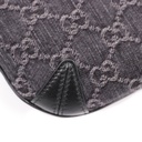 Gucci Horsebit Black/Grey GG Denim Slim Small Hobo Shoulder Bag 774719