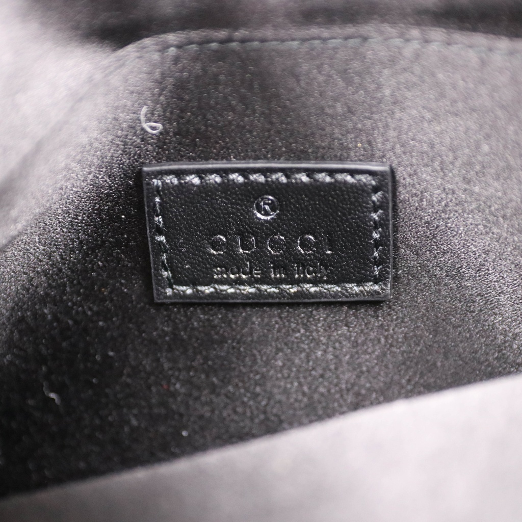 Gucci Horsebit Black/Grey GG Denim Slim Small Hobo Shoulder Bag 774719