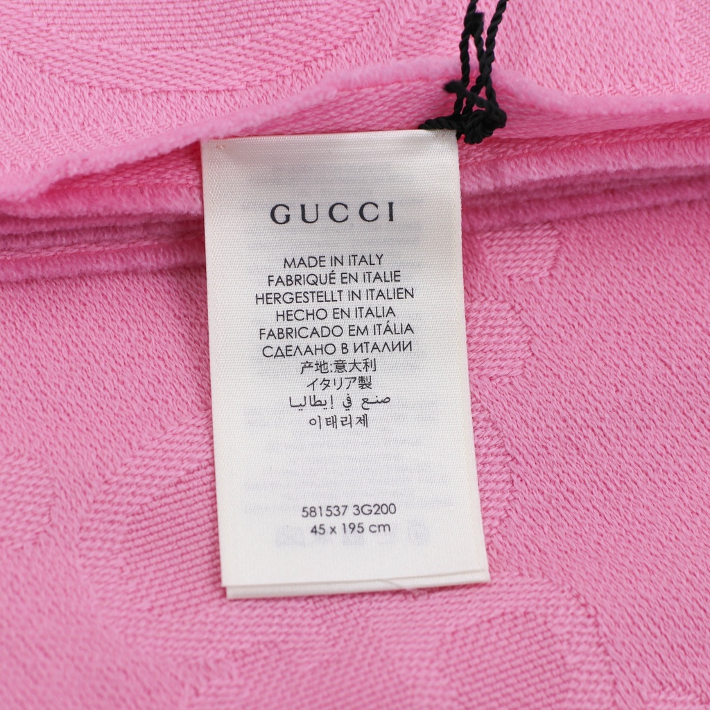 Gucci GG Pink Wool Scarf In Size 45x195 581537