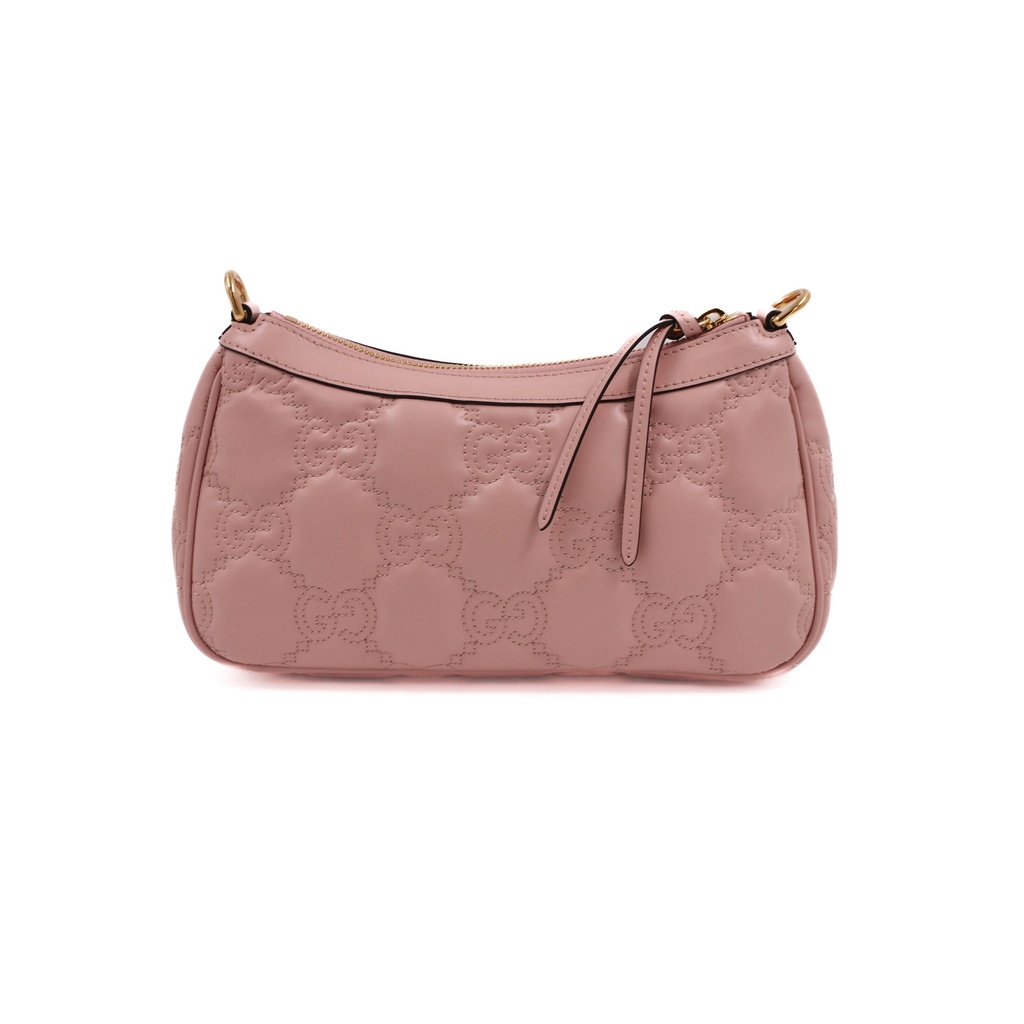 Gucci Gucci GG Matelassé Handbag Leather Pink 735049