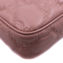 Gucci Gucci GG Matelassé Handbag Leather Pink 735049
