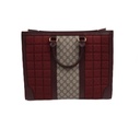 Gucci Large Tote Bag With Double G In GG Canvas Red
