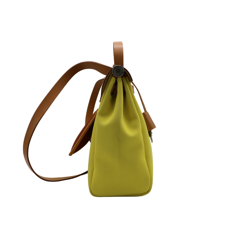 Hermes Herbag Zip Leather and Toile 31 Yellow