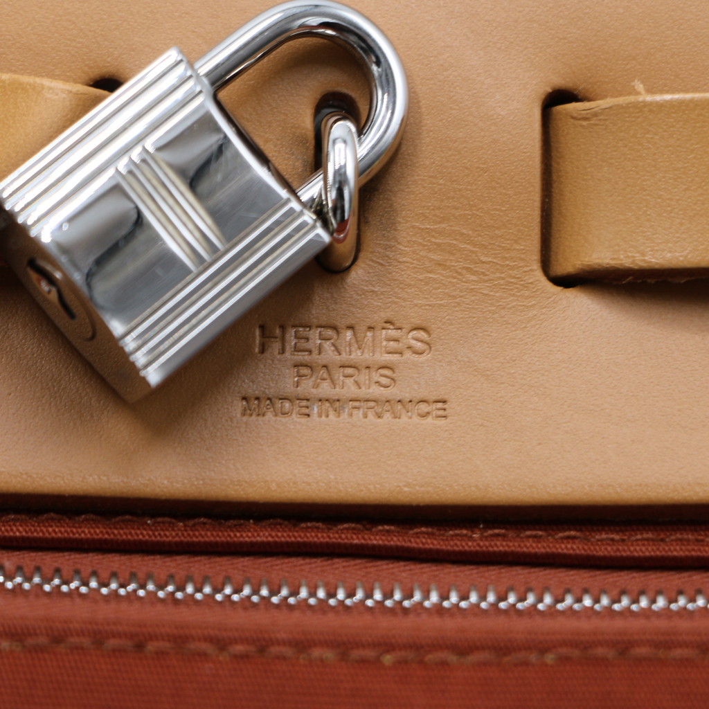 Hermes Herbag Zip Leather and Toile 31 Yellow