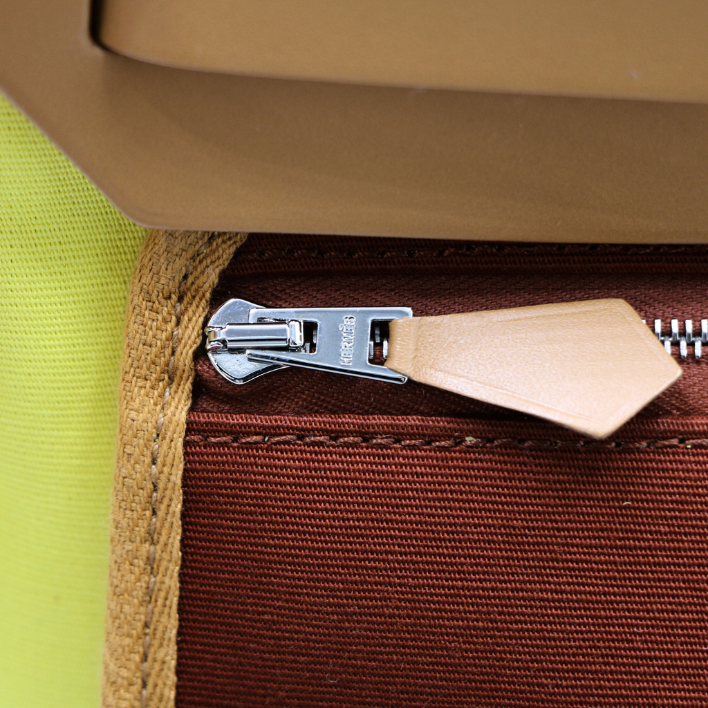 Hermes Herbag Zip Leather and Toile 31 Yellow