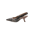 Christian Dior Canvas Jardin Botanique Embroidered J'Adoir Slingback Size 37 1/2