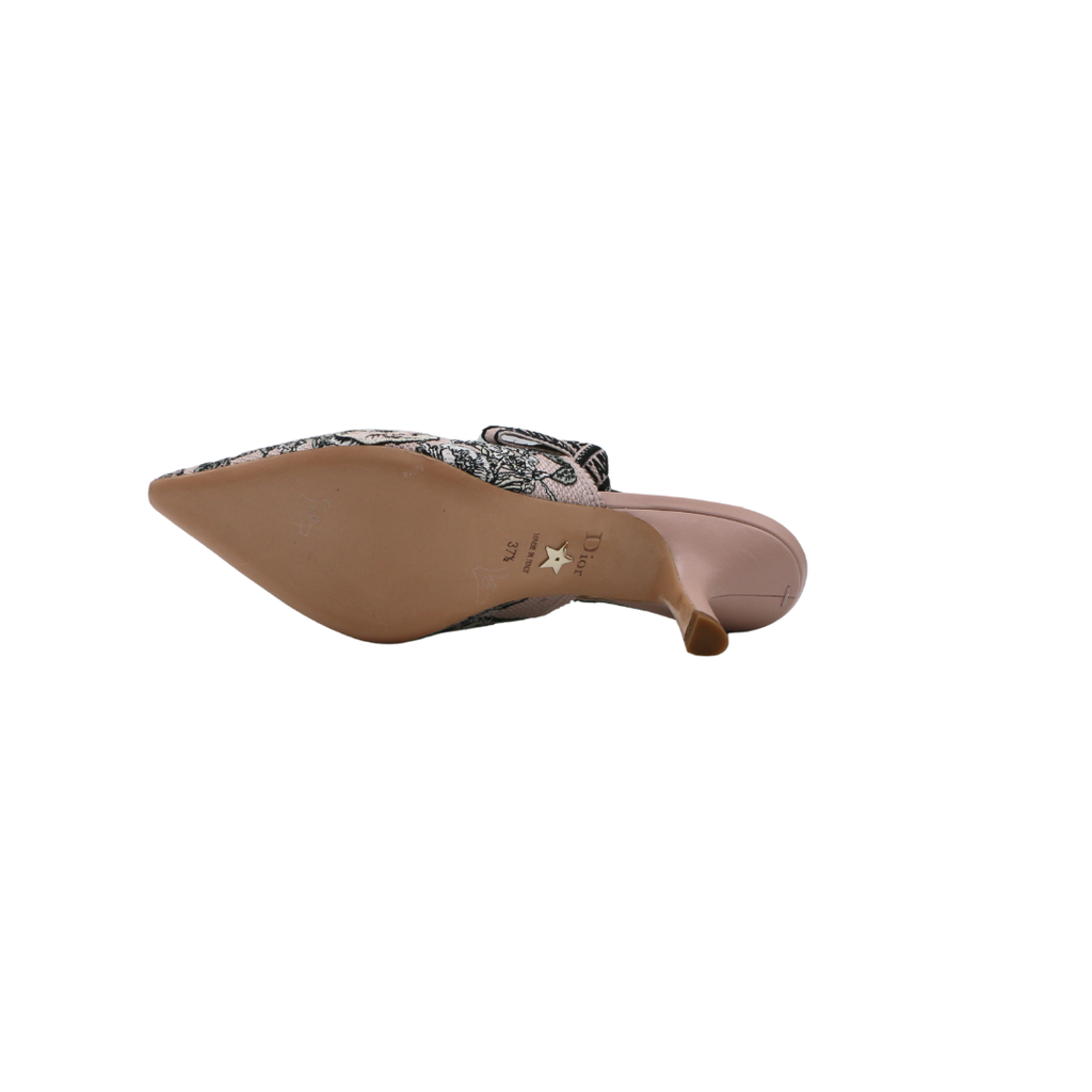 Christian Dior Canvas Jardin Botanique Embroidered J'Adoir Slingback Size 37 1/2