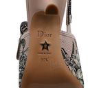 Christian Dior Canvas Jardin Botanique Embroidered J'Adoir Slingback Size 37 1/2
