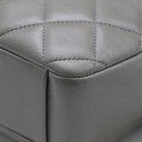 Chanel Metallic Lambskin Quilted Small Diamond CC Camera Case Dark Silver