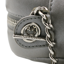 Chanel Metallic Lambskin Quilted Small Diamond CC Camera Case Dark Silver