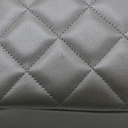 Chanel Metallic Lambskin Quilted Small Diamond CC Camera Case Dark Silver