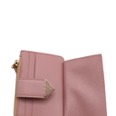 Prada Saffiano And Smooth Leather Card Holder Pink