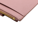Prada Saffiano And Smooth Leather Card Holder Pink