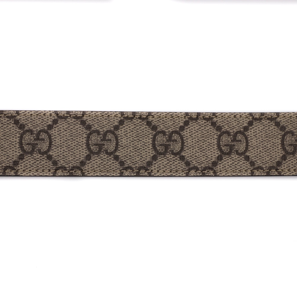 Gucci GG Supreme Thin Belt With Gold Buckle 625839 In Size 80 32