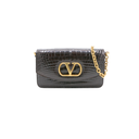 Valentino Garavani Vain Small Shoulder Bag In Crocodile Leather Brown