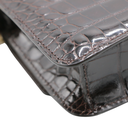 Valentino Garavani Vain Small Shoulder Bag In Crocodile Leather Brown