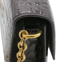 Valentino Garavani Vain Small Shoulder Bag In Crocodile Leather Brown