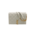Saint Laurent Quilted White Leather Becky Shoulder Bag