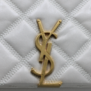 Saint Laurent Quilted White Leather Becky Shoulder Bag