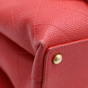 Chanel Grained Clafskin Stiched Flap Bag Red