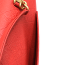 Chanel Grained Clafskin Stiched Flap Bag Red