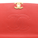 Chanel Grained Clafskin Stiched Flap Bag Red