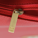 Chanel Grained Clafskin Stiched Flap Bag Red