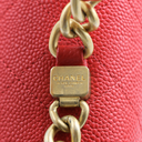Chanel Grained Clafskin Stiched Flap Bag Red