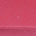 Chanel Grained Clafskin Stiched Flap Bag Red