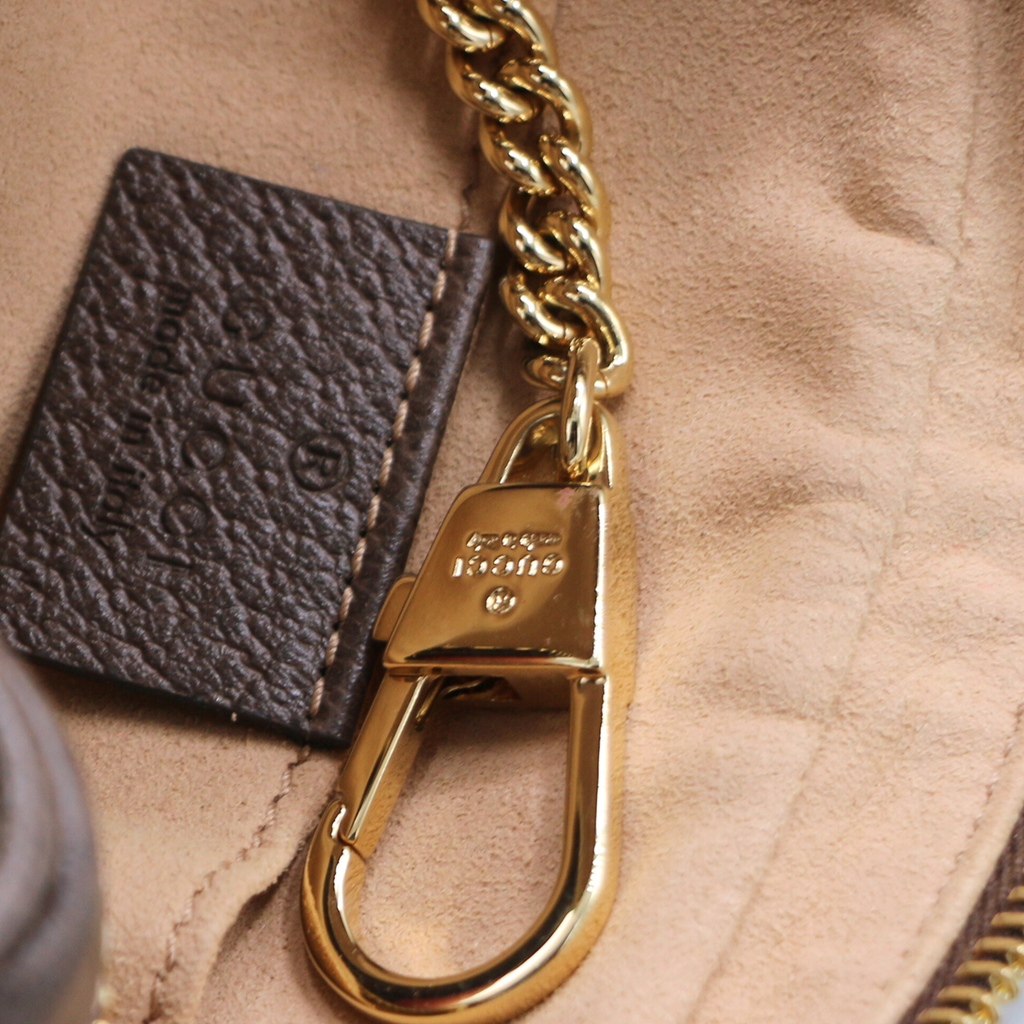 Gucci GG Supreme Monogram Web Mini Ophidia Shoulder Bag Brown