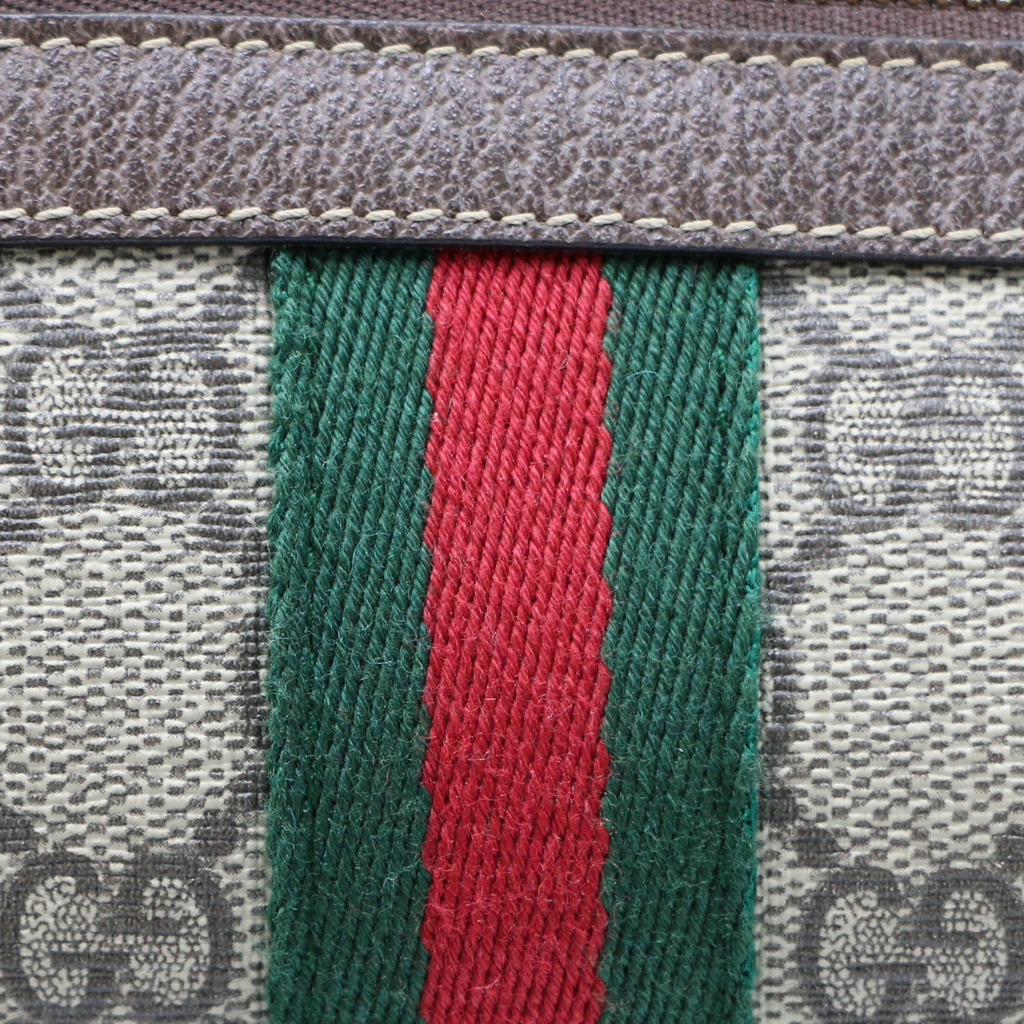 Gucci GG Supreme Monogram Web Mini Ophidia Shoulder Bag Brown