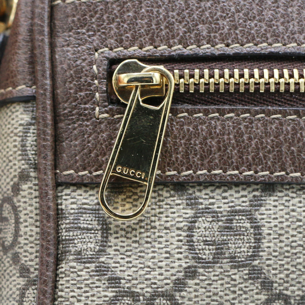 Gucci GG Supreme Monogram Web Mini Ophidia Shoulder Bag Brown
